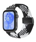 For Huawei Watch Fit 4 / Fit4 Pro / Fit3 Magnetic Buckle Loop Braid Watch Band(Black White)