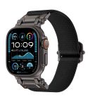 For Apple Watch 46mm / 49mm / 45mm / 44mm Explorer Polyester Nylon Watch Band(Black Black)