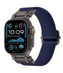 For Apple Watch 46mm / 49mm / 45mm / 44mm Explorer Polyester Nylon Watch Band(Black Blue)