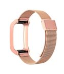 For Xiaomi Mi Band 7 Pro Stainless Steel Frame Integrated Milanese Buckle Metal Watch Band(Rose Gold)