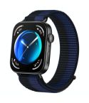 For Huawei Watch Fit 4 Pro / Fit 4 / Fit 3 Nylon Loop Hook and Loop Fastener Watch Band(Black Blue)