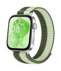 For Huawei Watch Fit 4 Pro / Fit 4 / Fit 3 Nylon Loop Hook and Loop Fastener Watch Band(Lime Green Mint Green)