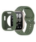 For Amazfit Bip 6 Sofe Case Integrated Silicone Watch Band(Dark Green)
