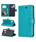 Crazy Horse Texture Horizontal Flip Leather Case with Holder & Card Slots & Wallet & Photo Frame for Galaxy A20E(Blue)