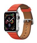 Classic Button Leather Wrist Strap Watch Band for Apple Watch Series 3 & 2 & 1 38mm(Orange)