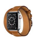 For Apple Watch 3 / 2 / 1 Generation 38mm Universal Leather Double-loop Watch Band(brown)