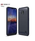 Brushed Texture Carbon Fiber TPU Case for Nokia 2.2(Navy Blue)