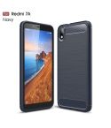Brushed Texture Carbon Fiber TPU Case for Xiamo Redmi 7A(Navy Blue)