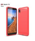 Brushed Texture Carbon Fiber TPU Case for Xiamo Redmi 7A(Red)