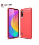Brushed Texture Carbon Fiber TPU Case for  Xiaomi Mi CC9(Red)