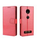 Retro Crazy Horse Texture Horizontal Flip Leather Case for Motorola Moto Z4/Z4 Play, with Holder & Card Slots & Photo Frame(Red)