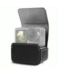 Waterproof Mini Leather Case Storage Carrying Box for DJI OSMO Action / GoPro / SJCAM / Xiaomi Mi Jia(Black)