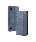 Magnetic Buckle Retro Crazy Horse Texture Horizontal Flip Leather Case for ZTE Blade A5 (2019) , with Holder & Card Slots & Photo Frame(Blue)