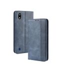 Magnetic Buckle Retro Crazy Horse Texture Horizontal Flip Leather Case for ZTE Blade A7 (2019) , with Holder & Card Slots & Photo Frame(Blue)