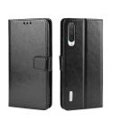 Retro Crazy Horse Texture Horizontal Flip Leather Case for Xiaomi CC9e /A3  , with Holder & Card Slots & Photo Frame(Black)