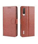 Retro Crazy Horse Texture Horizontal Flip Leather Case for Xiaomi CC9e /A3  , with Holder & Card Slots & Photo Frame(Brown)