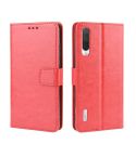 Retro Crazy Horse Texture Horizontal Flip Leather Case for Xiaomi CC9e /A3  , with Holder & Card Slots & Photo Frame(Red)