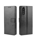 Retro Crazy Horse Texture Horizontal Flip Leather Case for Sony Xperia 2 , with Holder & Card Slots & Photo Frame(Black)