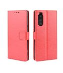 Retro Crazy Horse Texture Horizontal Flip Leather Case for Sony Xperia 2 , with Holder & Card Slots & Photo Frame(Red)