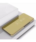 Plating Mirror Left and Right Flip Cover with Bracket Holster for Xiaomi CC9 / A3 Lite(Gold)