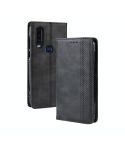 Magnetic Buckle Retro Crazy Horse Texture Horizontal Flip Leather Case for Motorola One Action, with Holder & Card Slots & Photo Frame(Black)