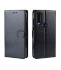 Retro Crazy Horse Texture Horizontal Flip Leather Case for Motorola One Action , with Holder & Card Slots & Photo Frame(Black)
