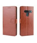 Retro Crazy Horse Texture Horizontal Flip Leather Case for LG G8S ThinQ , with Holder & Card Slots & Photo Frame(Brown)