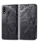 Butterfly Love Flowers Embossing Horizontal Flip Leather Case For LG W10 with Holder & Card Slots & Wallet & Lanyard(Black)