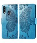 Butterfly Love Flowers Embossing Horizontal Flip Leather Case For LG W10 with Holder & Card Slots & Wallet & Lanyard(Blue)