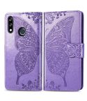 Butterfly Love Flowers Embossing Horizontal Flip Leather Case For LG W10 with Holder & Card Slots & Wallet & Lanyard(Lighe Purple)