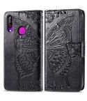 Butterfly Love Flowers Embossing Horizontal Flip Leather Case For LG W30  with Holder & Card Slots & Wallet & Lanyard(Black)