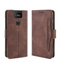Wallet Style Skin Feel Calf Pattern Leather Case For Asus Zenfone 6 ZS630KL,with Separate Card Slot(Brown)