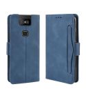 Wallet Style Skin Feel Calf Pattern Leather Case For Asus Zenfone 6 ZS630KL,with Separate Card Slot(Blue)