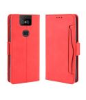 Wallet Style Skin Feel Calf Pattern Leather Case For Asus Zenfone 6 ZS630KL,with Separate Card Slot(Red)