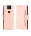 Wallet Style Skin Feel Calf Pattern Leather Case For Asus Zenfone 6 ZS630KL,with Separate Card Slot(Pink)