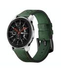 For Samsung Galaxy Watch Active 20mm Leather Eyelet Sport Watch Band(Army Green)