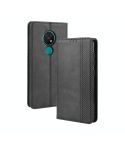 For Nokia 7.2 / Nokia 6.2 Magnetic Buckle Retro Crazy Horse Texture Horizontal Flip Leather Case , with Holder & Card Slots & Photo Frame(Black)