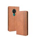 For Nokia 7.2 / Nokia 6.2 Magnetic Buckle Retro Crazy Horse Texture Horizontal Flip Leather Case , with Holder & Card Slots & Photo Frame(Brown)