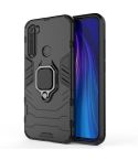 For Redmi Note8 Pro PC + TPU Shockproof Protective Case with Magnetic Ring Holder(Black)