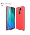 For Xiaomi Redmi Note 8 Pro Brushed Texture Carbon Fiber TPU Case(Red)