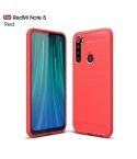 For Xiaomi Redmi Note 8 Brushed Texture Carbon Fiber TPU Case(Red)