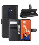 For OPPO RENO2   Litchi Texture Horizontal Flip Leather Case with Wallet & Holder & Card Slots(Black)