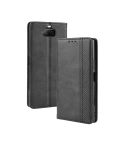 For Sony Xperia 8 Magnetic Buckle Retro Crazy Horse Texture Horizontal Flip Leather Case with Holder & Card Slots & Photo Frame(Black)