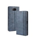 For Sony Xperia 8 Magnetic Buckle Retro Crazy Horse Texture Horizontal Flip Leather Case with Holder & Card Slots & Photo Frame(Blue)