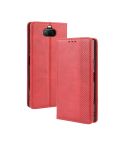 For Sony Xperia 8 Magnetic Buckle Retro Crazy Horse Texture Horizontal Flip Leather Case with Holder & Card Slots & Photo Frame(Red)