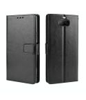 For Sony Xperia 8 Retro Crazy Horse Texture Horizontal Flip Leather Case , with Holder & Card Slots & Photo Frame(Black)