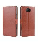 For Sony Xperia 8 Retro Crazy Horse Texture Horizontal Flip Leather Case , with Holder & Card Slots & Photo Frame(Brown)