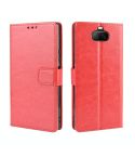 For Sony Xperia 8 Retro Crazy Horse Texture Horizontal Flip Leather Case , with Holder & Card Slots & Photo Frame(Red)
