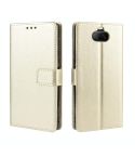 For Sony Xperia 8 Retro Crazy Horse Texture Horizontal Flip Leather Case , with Holder & Card Slots & Photo Frame(Gold)