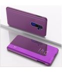 For OPPO A9 2020 / A5 2020  Plated Mirror Horizontal Flip Leather with Stand Mobile Phone Holster(Purple)
